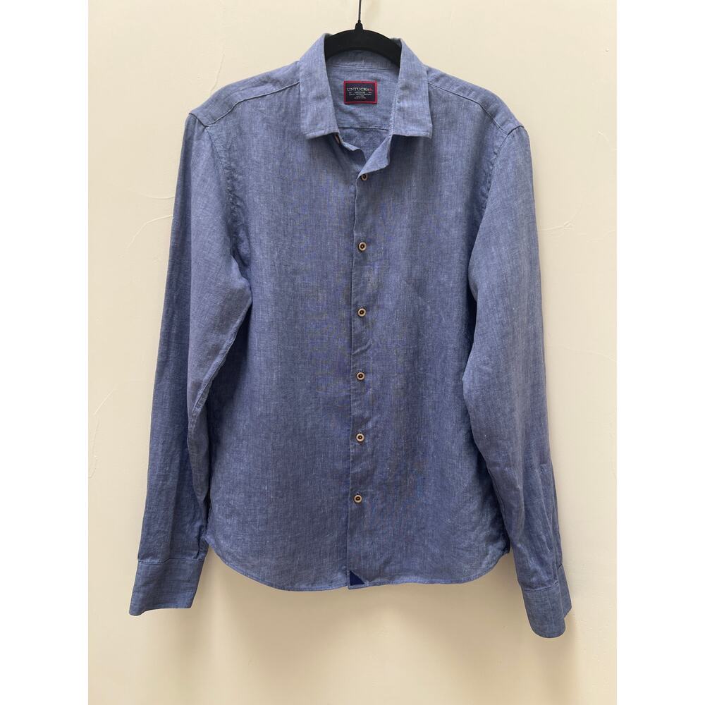 Untuckit 100% Linen Long Sleeve Button Down Shirt